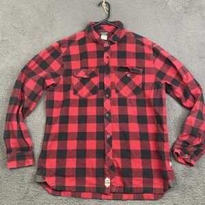 Rab Shirt Mens XL Red Black Boundary Flannel Plaid Long Sleeve Midweight Brushed
